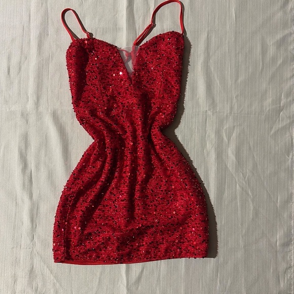 Red Sparkle Mini‎ Dress Women's Size Small - Picture 2 of 9